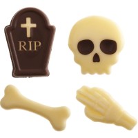 4 Surtidos de Halloween Calavera/Huesos - Chocolate