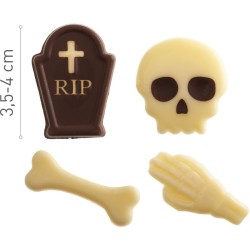 4 Surtidos de Halloween Calavera / Huesos - Chocolate. n1