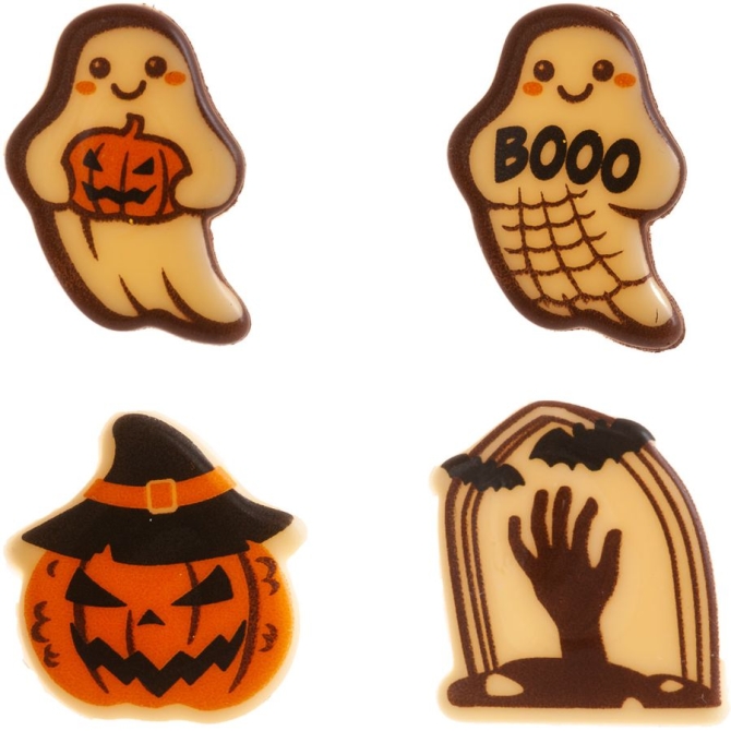 4 Surtidos de Halloween Fantasmas  /  Tumba  /  Calabaza - Chocolate