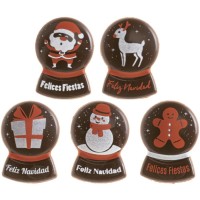 5 Boules  Neige Fliz Navidad Chocolat Noir