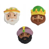 3 Decoraciones 2D de los Tres Reyes Magos  3,3 cm  Azcar