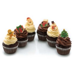 6 Adornos Navideos  3, 5 cm  Chocolate Blanco. n2