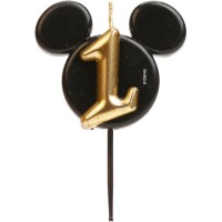 Vela de cumpleaos de Mickey Mouse n. 1  8,5 cm
