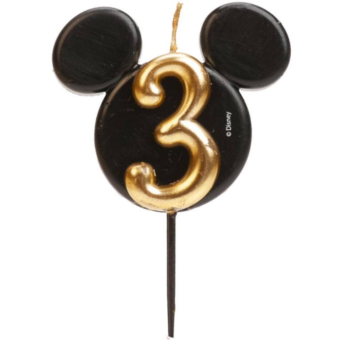 Vela de cumpleaños de Mickey Mouse n.° 3 – 8, 5 cm
