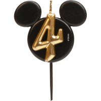 Vela de cumpleaos de Mickey Mouse n. 4  8,5 cm