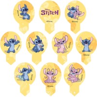 20 decoraciones de papel de oblea para cupcakes de Stitch y Angel