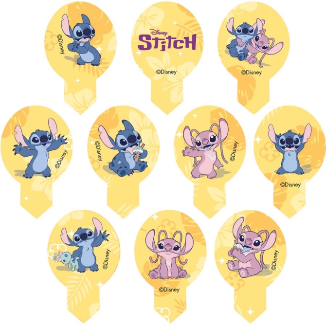 20 decoraciones de papel de oblea para cupcakes de Stitch y Angel 