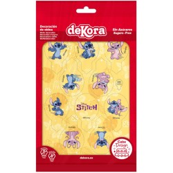 20 decoraciones de papel de oblea para cupcakes de Stitch y Angel. n�2