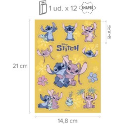 12 pegatinas comestibles de Stitch y Angel. n�1