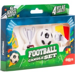 4 velas de cumplea�os con dise�o de f�tbol en 2D. n�3