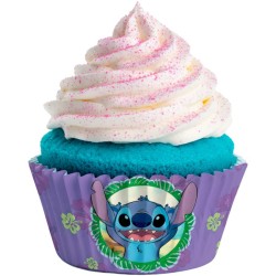 25 c�psulas para cupcakes de � 5 cm - Stitch. n�1