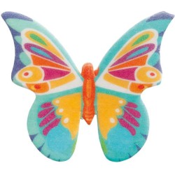 10 mariposas de papel de oblea multicolor de 4 cm. n°6
