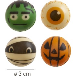 4 adornos de bolas de Halloween � En chocolate blanco. n�1