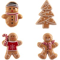 1 Figura de hombre de jengibre (2D) para rosc�n de Reyes � 3 cm � Pl�stico