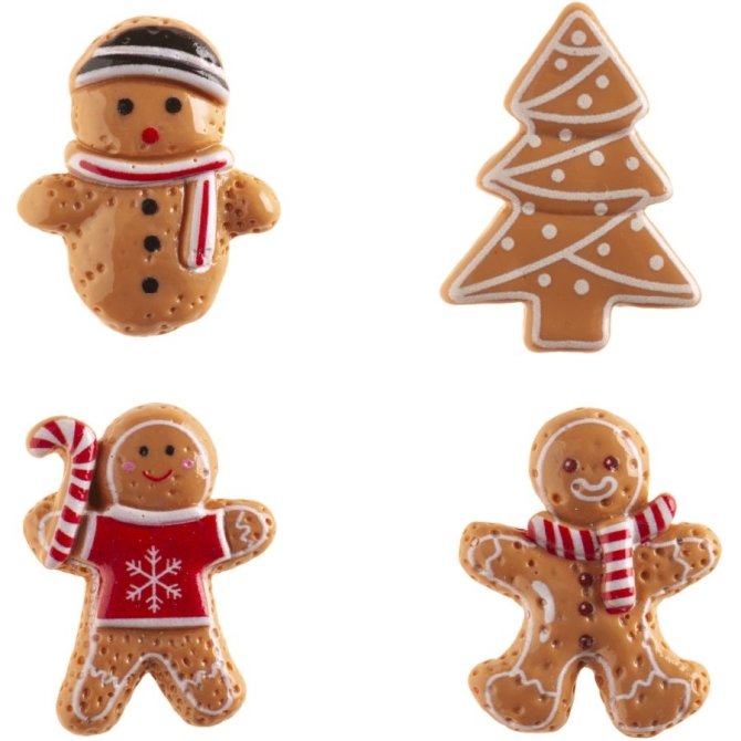 1 Figura de hombre de jengibre (2D) para rosc�n de Reyes � 3 cm � Pl�stico 