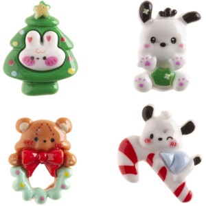 1 Adorable figura navide�a 2D para rosca de reyes � 3 cm � Pl�stico