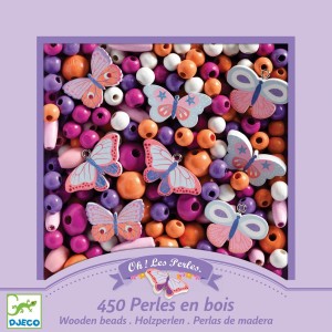 450 Cuentas de Madera - Mariposas