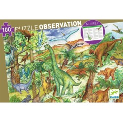 Puzzle de observacin de dinosaurios  +  folleto - 100 piezas. n4