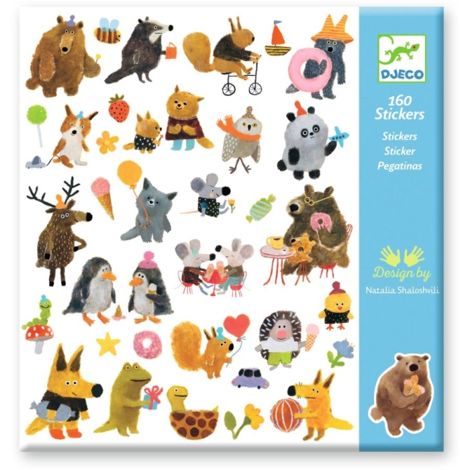 160 pegatinas de amigos peludos 