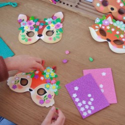 4 m�scaras de mosaico de animales del bosque para hacer t� mismo. n�2