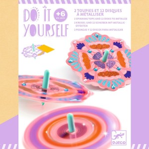 Kit con 2 peonzas y 12 discos en forma de flor para metalizar � DIY