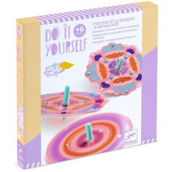 Kit con 2 peonzas y 12 discos en forma de flor para metalizar – DIY. n°1
