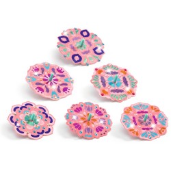 Kit con 2 peonzas y 12 discos en forma de flor para metalizar – DIY. n°2