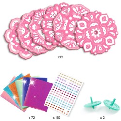 Kit con 2 peonzas y 12 discos en forma de flor para metalizar – DIY. n°4