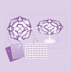 Kit con 2 peonzas y 12 discos en forma de flor para metalizar – DIY. n°5