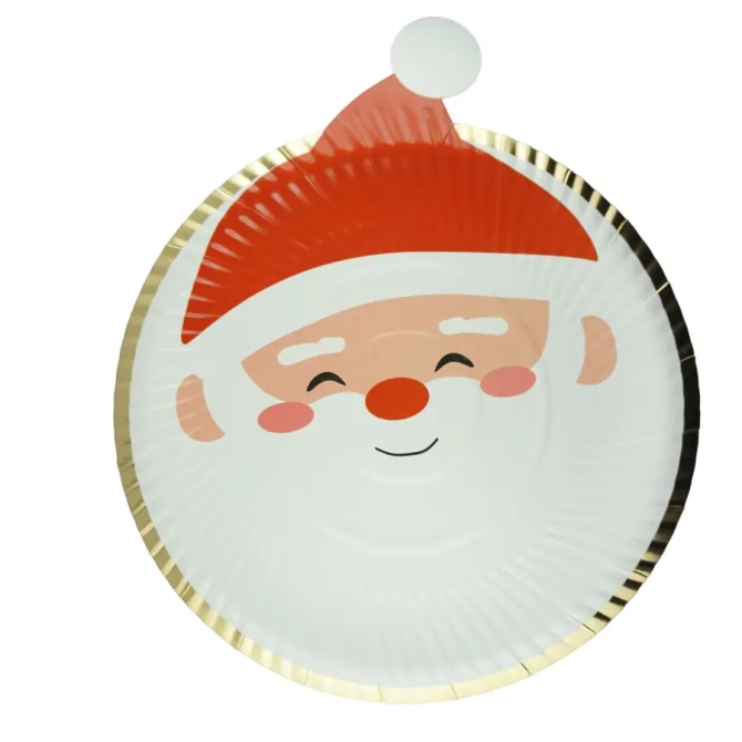 10 platos grandes con cabeza de Pap Noel 