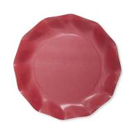 8 Platos Pequeos Compostables Rojos