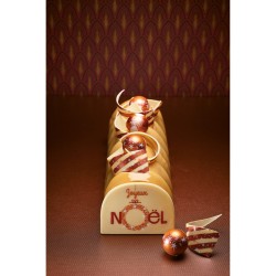 2 Troncos Feliz Navidad (8 cm) - Chocolate Blanco. n1
