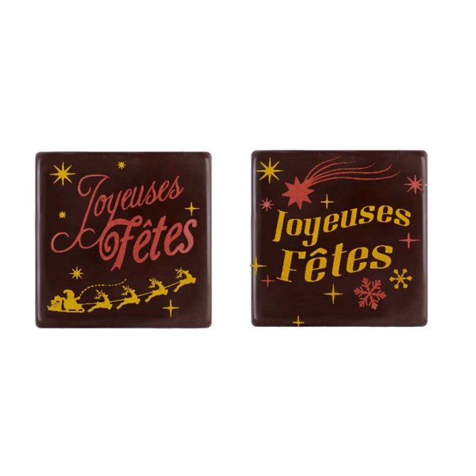 2 Puntas para Palitos Felices Fiestas (5 cm) - Chocolate Negro 