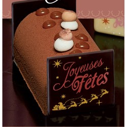 2 Puntas para Palitos Felices Fiestas (5 cm) - Chocolate Negro. n1