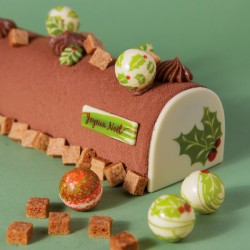 2 Troncos de Hoja de Acebo (7, 7 cm) - Chocolate Blanco. n1