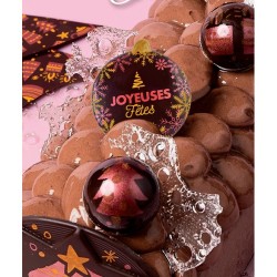 2 Bolas Burbuja Felices Fiestas (5 cm) - Chocolate Negro. n1