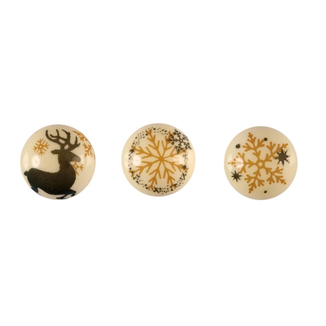 2 Bolas 3D Silueta (2, 8 cm) - Chocolate Blanco 