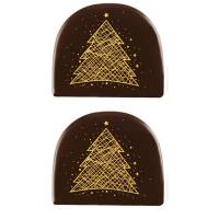 2 Troncos de Troncos de rbol de Navidad Dorados (7,7 cm) - Chocolate Negro