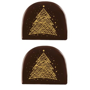 2 Troncos de Troncos de rbol de Navidad Dorados (7,7 cm) - Chocolate Negro