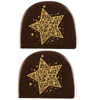 2 Troncos Estrella Dorada (7,7 cm) - Chocolate Oscuro