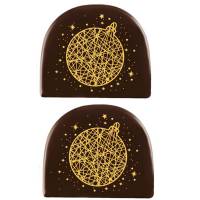 2 Troncos de Bolas Doradas (7,7 cm) - Chocolate Negro