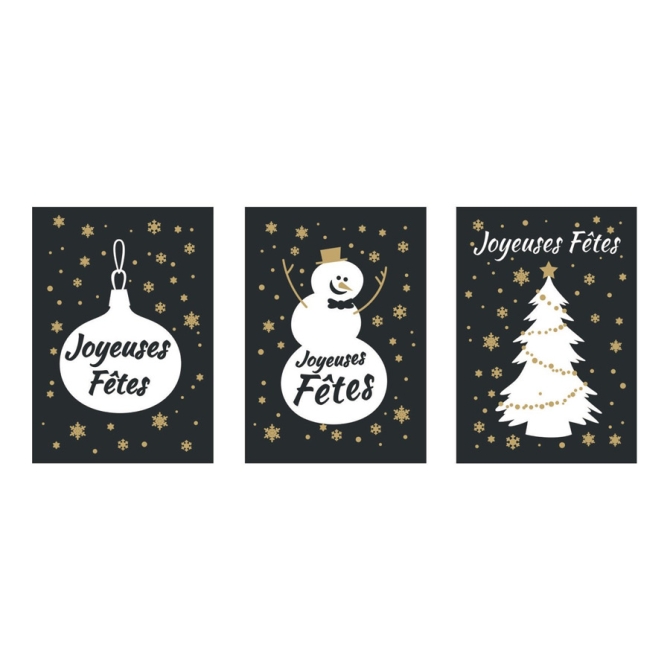 3 Platos Chic Felices Fiestas (6 cm) - Sin Levadura 