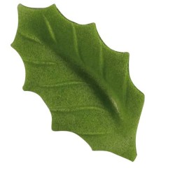 10 hojas de acebo verde oscuro (4, 7 cm) - sin levadura. n1