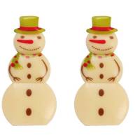 2 Muecos de Nieve Verdes (6 cm) - Chocolate Blanco