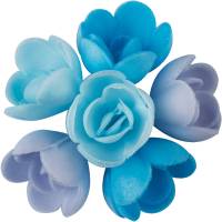 6 Mini Rosas Azules (3 cm) - Sin Levadura