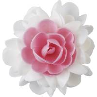1 Ramo de Rosas Rosadas y Blancas (10 cm) - Sin Levadura