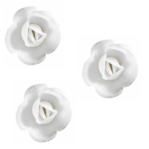 3 Rosas Blancas Pequeas Ecolgicas (4 cm) - Sin Levadura