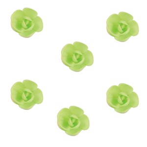6 Mini Rosas (3 cm) Oblea verde pastel - Sabor Vainilla Caramelo