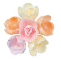 4 Rosas Pequeas (4 cm) Sin Levadura - Matizadas