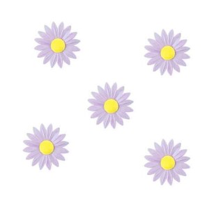 Pequeas Margaritas Lilas con Corazn Amarillo (4,5 cm) - Sin Levadura